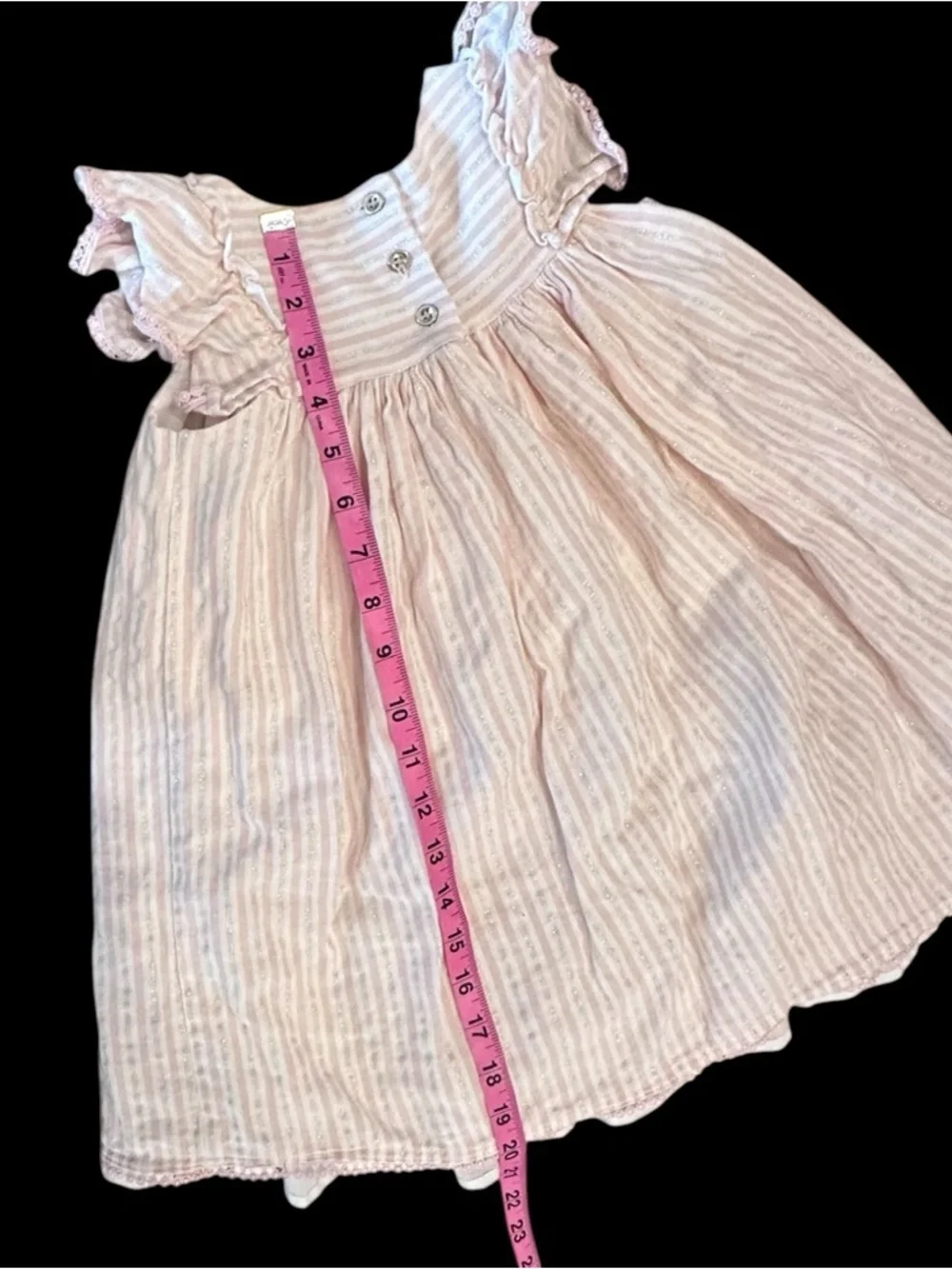 Tommy Bahama Toddler Girl’s  Blush Pink with Gold Shimmer Ruffled Maxi Dress 4T